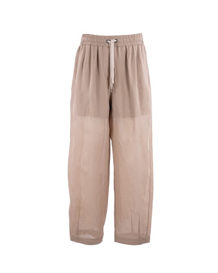 Shop BRUNELLO CUCINELLI  Pantalone: Brunello Cucinelli pantalone Track in organza di cotone.
Pantalone pull-up con coulisse.
Tasche frontali.
Tasche posteriori.
Semifoderato.
Composizione: 100% Cotone.
Made in Italy.. MH911VE799-C8690